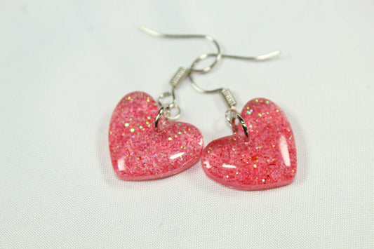 Pink Glitter Earrings