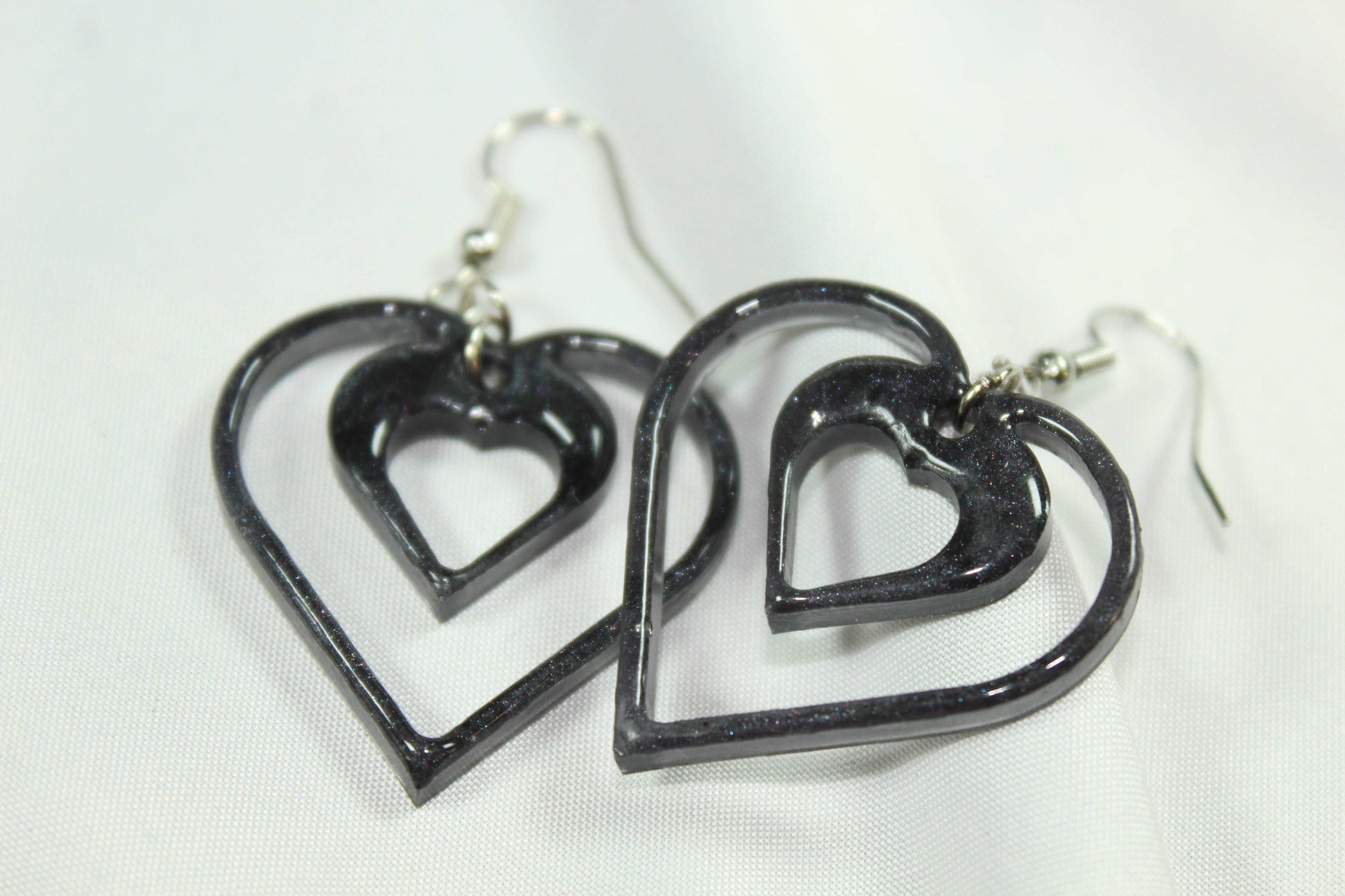 Black Heart Earrings