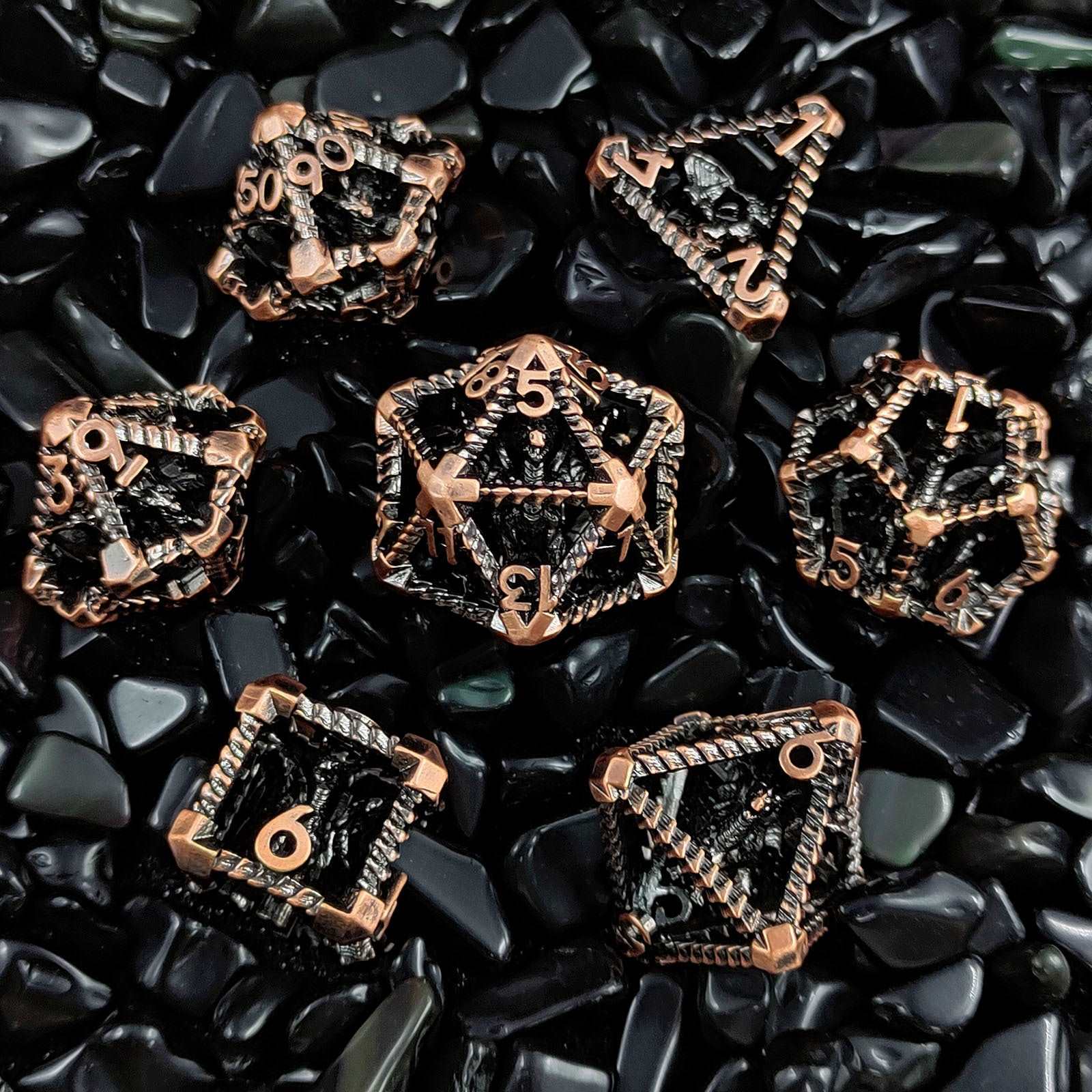 Metal Hollow Dice Polyhedron