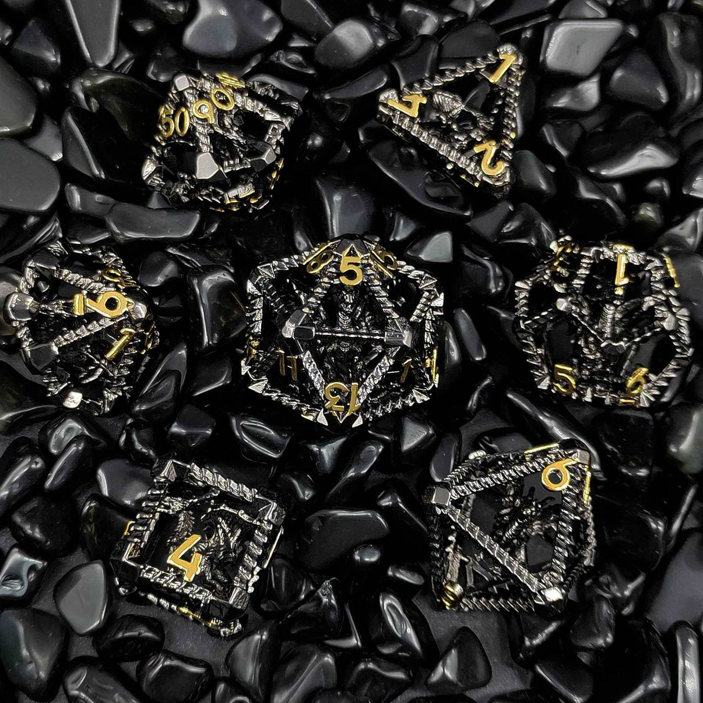 Metal Hollow Dice Polyhedron