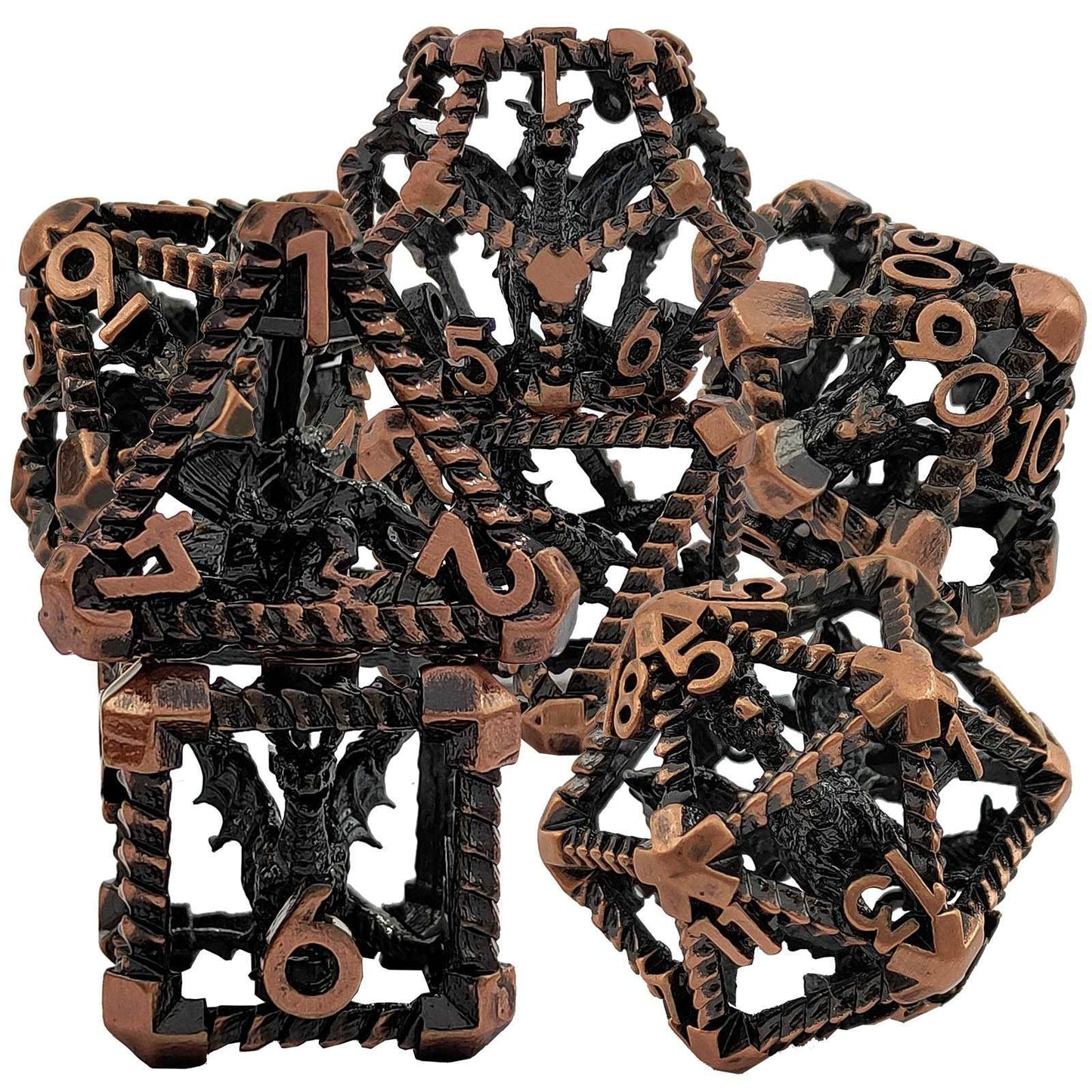 Metal Hollow Dice Polyhedron